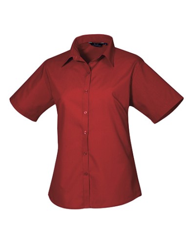 PRE-PR302-Womens Poplin Short Sleeve Blouse